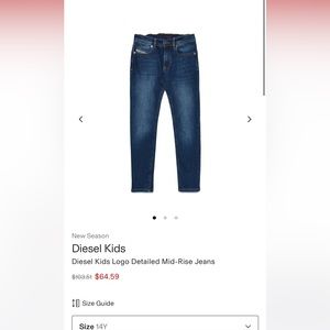 Kids new no tag unisex designer Diesel Floy J skinny jeans Sz 10